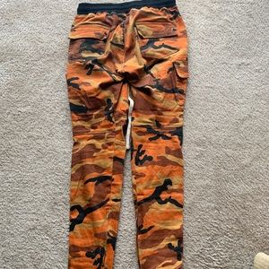 MNML Orange Camouflage Joggers